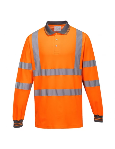 Polo coton majoritaire manches longues couleur : Orange taille M - PORTWEST