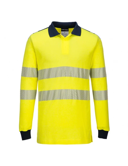 Polo Haute Visibilité Ignifugé couleur : Jaune/Marine taille L - PORTWEST