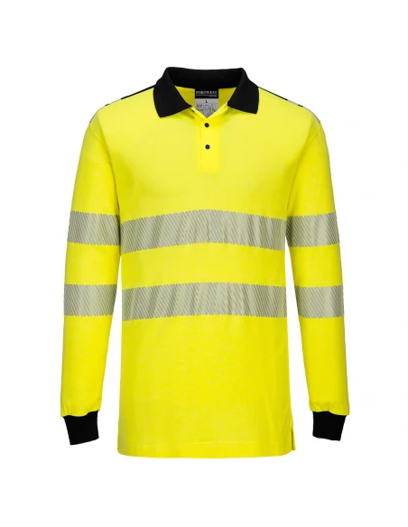 Polo Haute Visibilité Ignifugé couleur : Jaune/Noir taille XL - PORTWEST