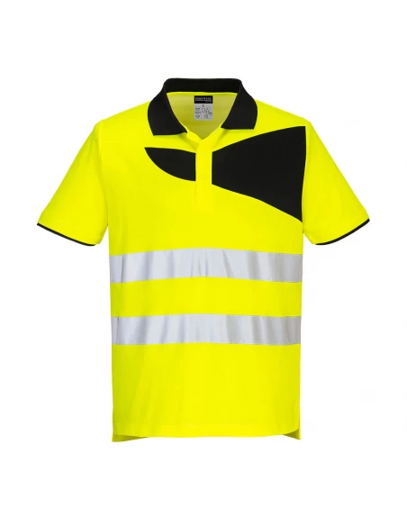 Polo haute visibilité PW2 M/C couleur : Jaune/Noir taille XXL - PORTWEST