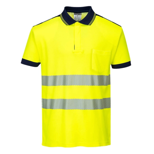 Polo HV PW3 couleur : Jaune/Marine taille XXL - PORTWEST