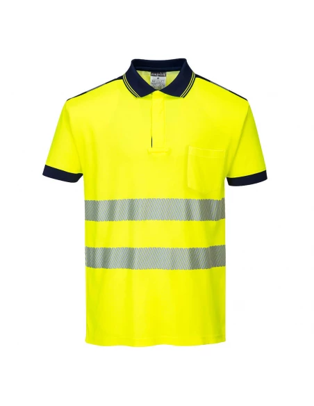 Polo HV PW3 couleur : Jaune/Marine taille XXXL - PORTWEST