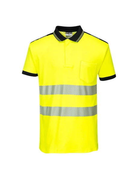 Polo HV PW3 couleur : Jaune/Noir taille 4XL - PORTWEST