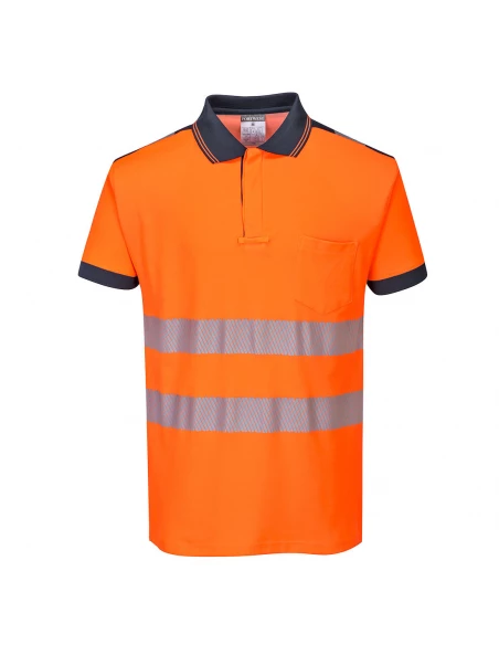 Polo HV PW3 couleur : Orange/Marine taille XXXL - PORTWEST