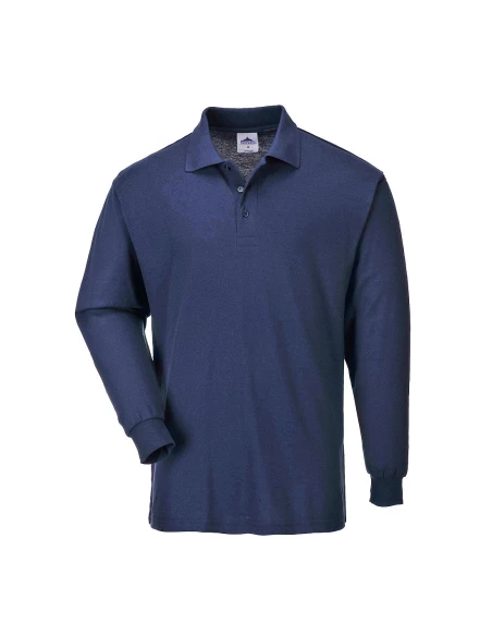 Polo Manches Longues couleur : Marine taille M - PORTWEST