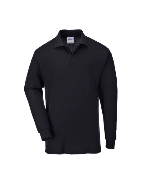 Polo Manches Longues couleur : Noir taille L - PORTWEST