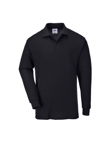 Polo Manches Longues couleur : Noir taille M - PORTWEST