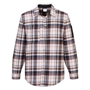 Chemise de travail à carreaux KX3 couleur : Carreaux marrons taille S - PORTWEST