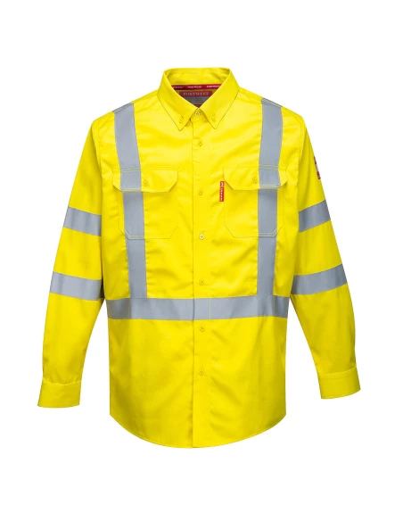 Chemise haute visibilité Bizflame 88/12 FR couleur : Jaune taille XL - PORTWEST