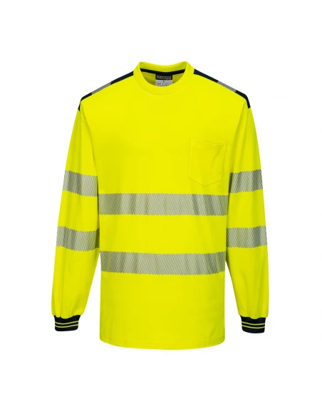PW3 T-Shirt Haute Visibilité ML couleur : Jaune/Noir taille 5XL - PORTWEST