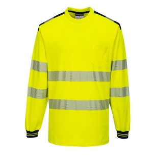 PW3 T-Shirt Haute Visibilité ML couleur : Jaune/Noir taille M - PORTWEST
