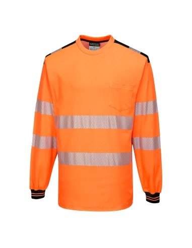 PW3 T-Shirt Haute Visibilité ML couleur : Orange/Noir taille 4XL - PORTWEST