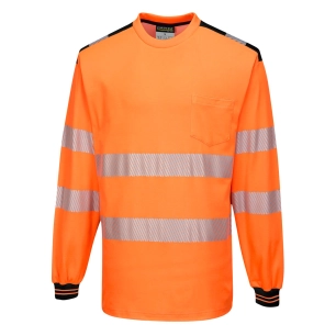 PW3 T-Shirt Haute Visibilité ML couleur : Orange/Noir taille 4XL - PORTWEST