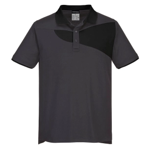 Polo PW2 M/C couleur : Gris Zoom/Noir taille XL - PORTWEST