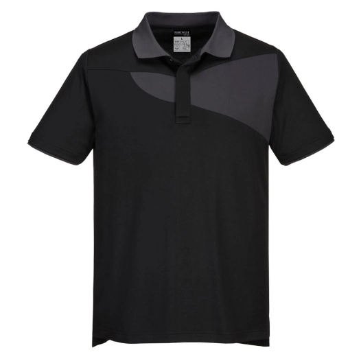 Polo PW2 M/C couleur : Noir/ Zoom Gris taille XXXL - PORTWEST