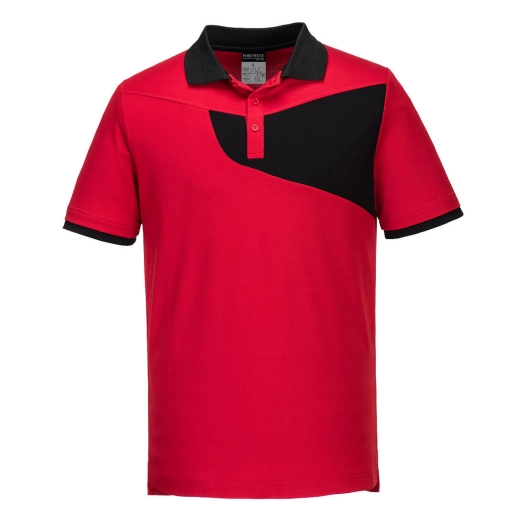 Polo PW2 M/C couleur : Rouge/noir taille L - PORTWEST
