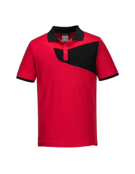 Polo PW2 M/C couleur : Rouge/noir taille M - PORTWEST