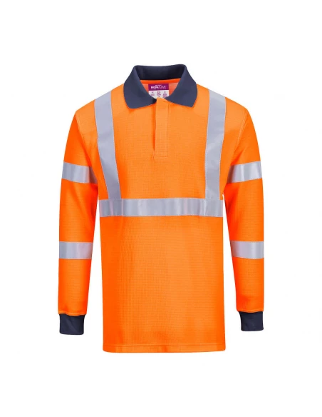 Polo résistant à la flamme avec norme RIS couleur : Orange taille XXXL - PORTWEST