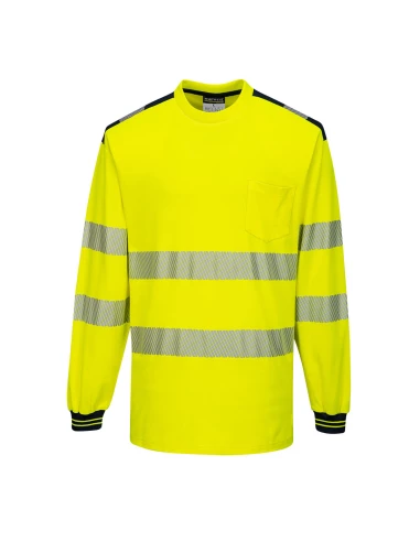 PW3 T-Shirt Haute Visibilité ML couleur : Jaune/Noir taille L - PORTWEST