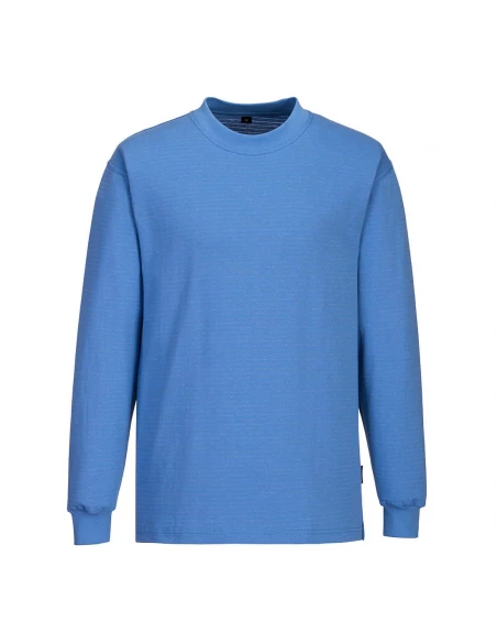 T-shirt à manches longues antistatique ESD couleur : Bleu Hamilton taille L - PORTWEST