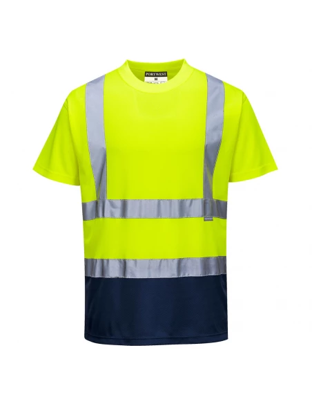 T-shirt bicolore couleur : Jaune/Marine taille 6XL - PORTWEST