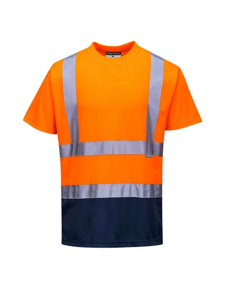 T-shirt bicolore couleur : Orange/Marine taille XXXL - PORTWEST