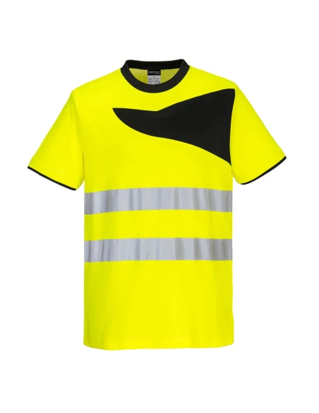 T-shirt haute visibilité PW2 M/C couleur : Jaune/Noir taille XXXL - PORTWEST
