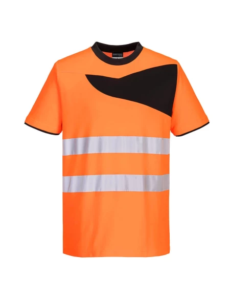 T-shirt haute visibilité PW2 M/C couleur : Orange/Noir taille M - PORTWEST