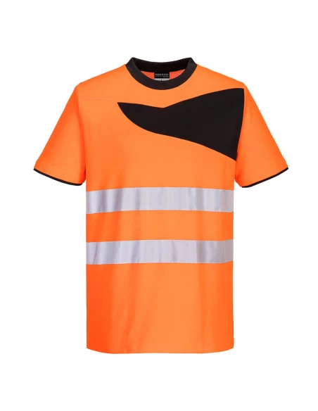 T-shirt haute visibilité PW2 M/C couleur : Orange/Noir taille XXXL - PORTWEST