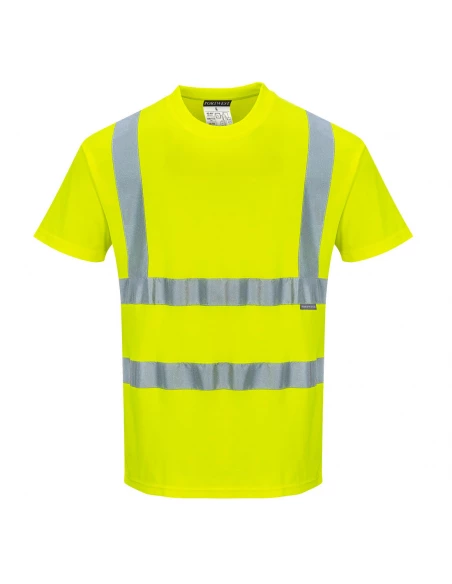 T-shirt Hi-vis MC coton comfort couleur : Jaune taille 5XL - PORTWEST