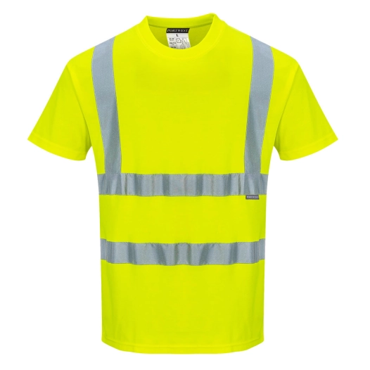 T-shirt Hi-vis MC coton comfort couleur : Jaune taille XL - PORTWEST