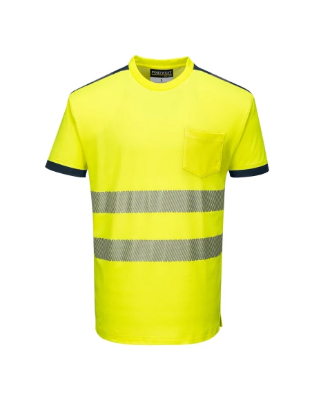 T-Shirt HV PW3 couleur : Jaune/Marine taille S - PORTWEST