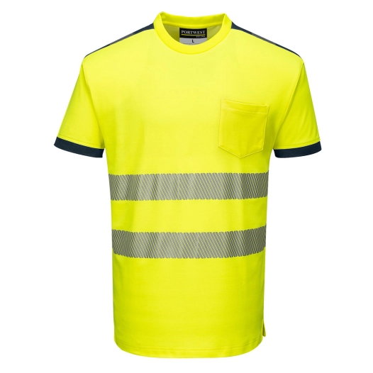 T-Shirt HV PW3 couleur : Jaune/Marine taille XL - PORTWEST