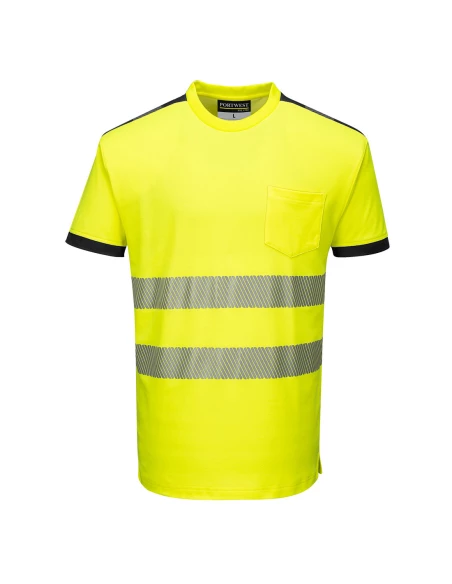 T-Shirt HV PW3 couleur : Jaune/Noir taille S - PORTWEST