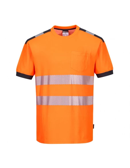 T-Shirt HV PW3 couleur : Orange/Gris taille M - PORTWEST