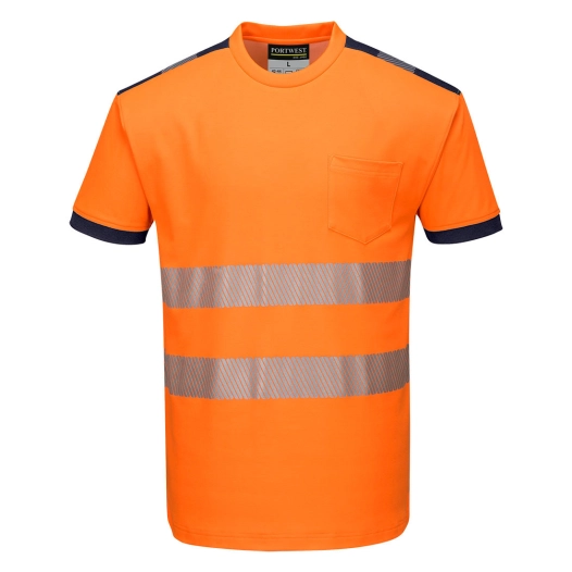 T-Shirt HV PW3 couleur : Orange/Marine taille XXXL - PORTWEST