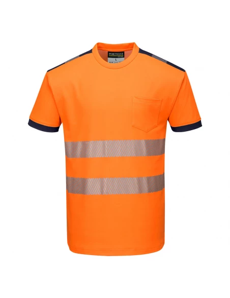 T-Shirt HV PW3 couleur : Orange/Marine taille XXXL - PORTWEST