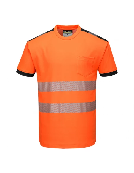 T-Shirt HV PW3 couleur : Orange/Noir taille XXXL - PORTWEST