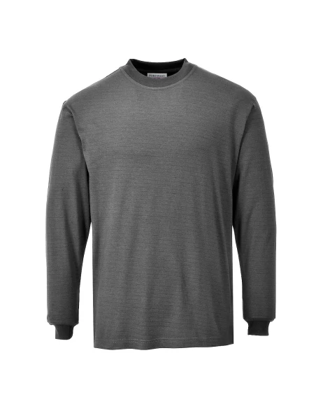 T-Shirt manches longues Flamme résistant et antistatique couleur : Gris taille M - PORTWEST