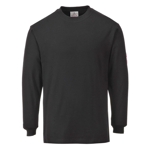 T-Shirt manches longues Flamme résistant et antistatique couleur : Noir taille XXXL - PORTWEST