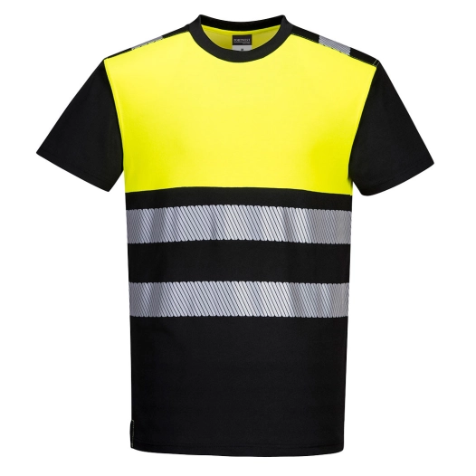 T-shirt PW3 haute visibilité classe 1 couleur : Noir/jaune taille XXXL - PORTWEST