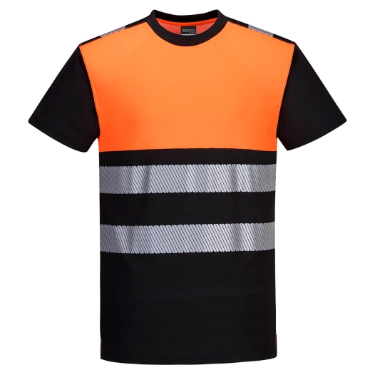 T-shirt PW3 haute visibilité classe 1 couleur : Noir/Orange taille S - PORTWEST