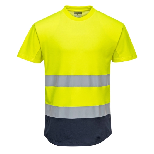 Tee-shirt Mesh bicolore couleur : Jaune/Marine taille S - PORTWEST