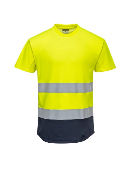 Tee-shirt Mesh bicolore couleur : Jaune/Marine taille S - PORTWEST