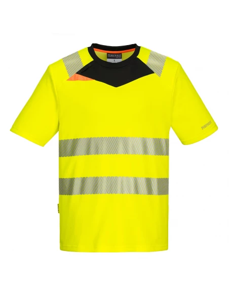 DX4 Tee-shirt Haute Visibilité S/S couleur : Jaune/Noir taille L - PORTWEST