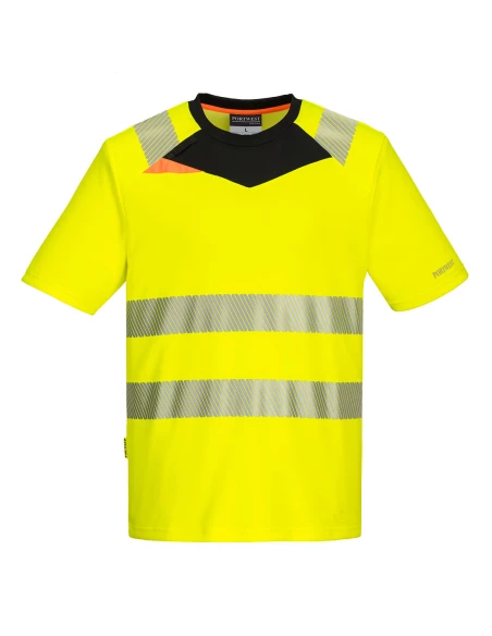 DX4 Tee-shirt Haute Visibilité S/S couleur : Jaune/Noir taille XXL - PORTWEST
