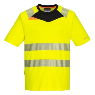 DX4 Tee-shirt Haute Visibilité S/S couleur : Jaune/Noir taille XXXL - PORTWEST