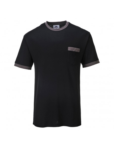 T-shirt contrasté Portwest Texo couleur : Noir taille M - PORTWEST