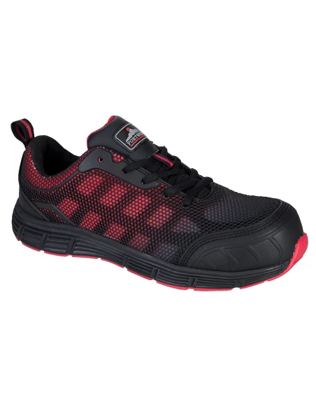 Chaussure Basse Portwest Compositelite Ogwen S1P couleur : Noir/Rouge taille 41 - PORTWEST