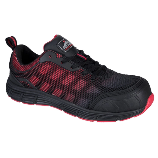Chaussure Basse Portwest Compositelite Ogwen S1P couleur : Noir/Rouge taille 46 - PORTWEST